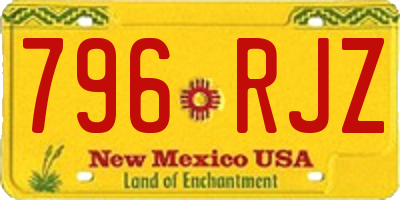 NM license plate 796RJZ