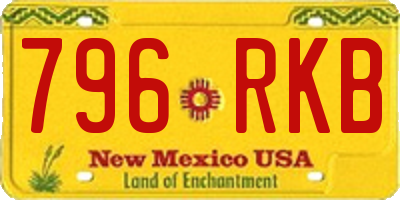 NM license plate 796RKB