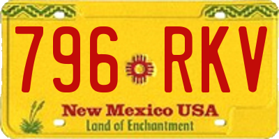 NM license plate 796RKV