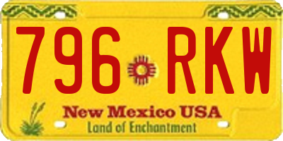 NM license plate 796RKW