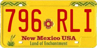 NM license plate 796RLI