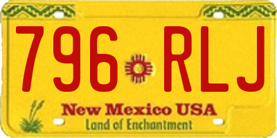 NM license plate 796RLJ