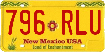 NM license plate 796RLU