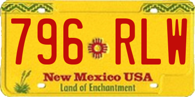 NM license plate 796RLW