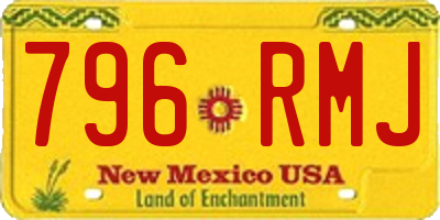 NM license plate 796RMJ