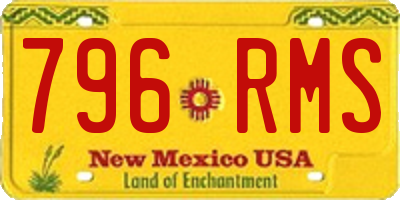 NM license plate 796RMS