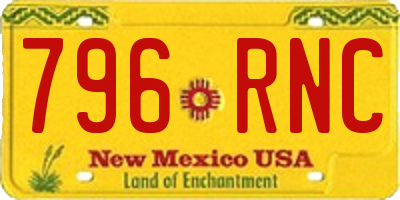 NM license plate 796RNC