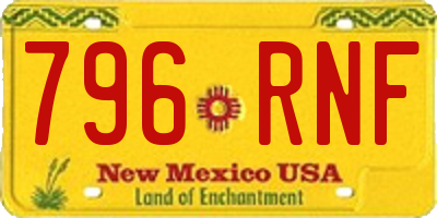 NM license plate 796RNF