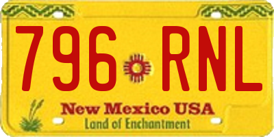 NM license plate 796RNL