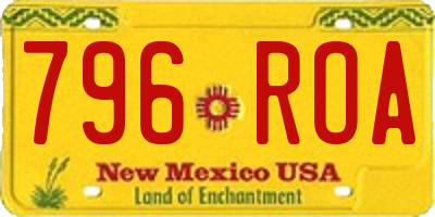 NM license plate 796ROA