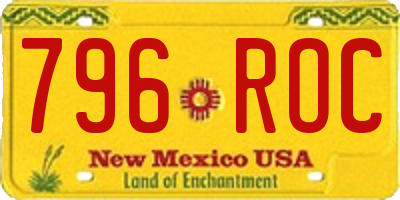 NM license plate 796ROC
