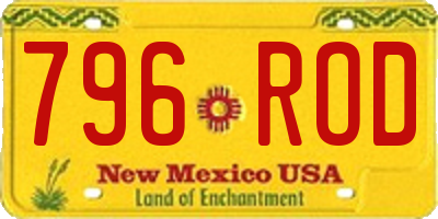 NM license plate 796ROD
