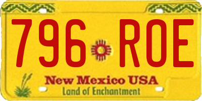 NM license plate 796ROE