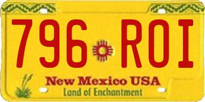 NM license plate 796ROI