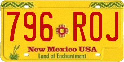 NM license plate 796ROJ