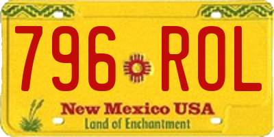 NM license plate 796ROL