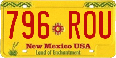 NM license plate 796ROU