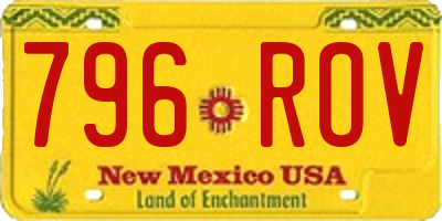 NM license plate 796ROV