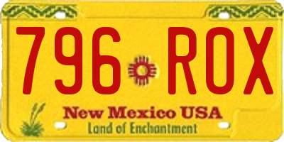 NM license plate 796ROX