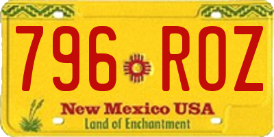 NM license plate 796ROZ