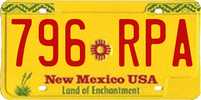 NM license plate 796RPA