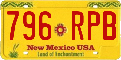 NM license plate 796RPB