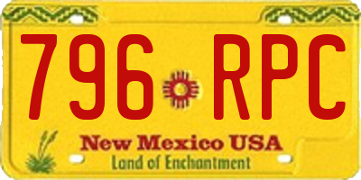 NM license plate 796RPC