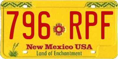 NM license plate 796RPF