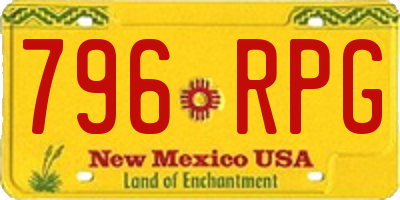 NM license plate 796RPG