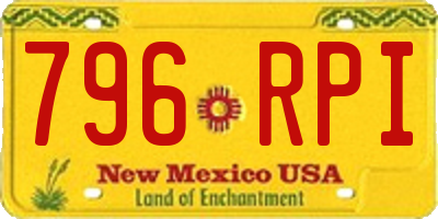 NM license plate 796RPI