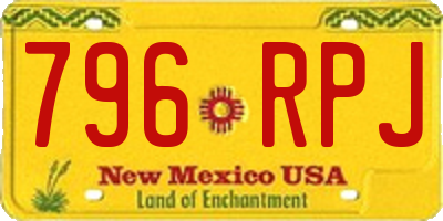 NM license plate 796RPJ