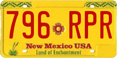 NM license plate 796RPR