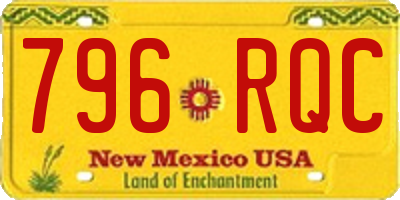 NM license plate 796RQC