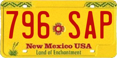 NM license plate 796SAP