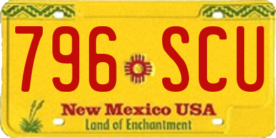 NM license plate 796SCU
