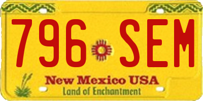 NM license plate 796SEM