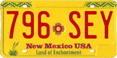 NM license plate 796SEY