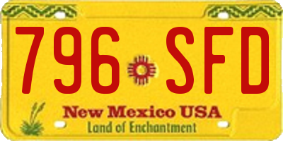 NM license plate 796SFD