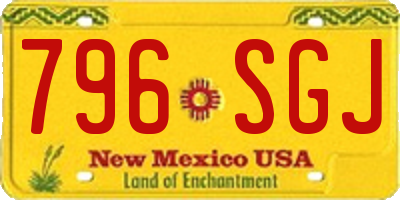 NM license plate 796SGJ