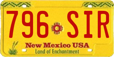 NM license plate 796SIR