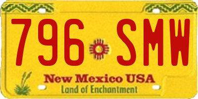 NM license plate 796SMW