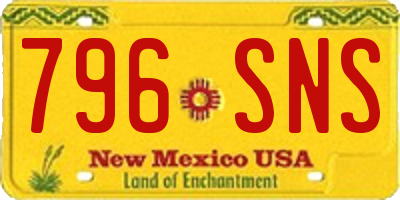 NM license plate 796SNS