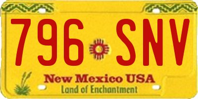 NM license plate 796SNV