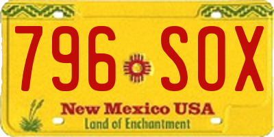 NM license plate 796SOX