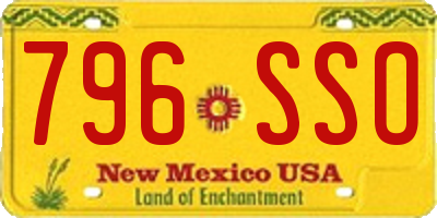 NM license plate 796SSO