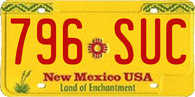 NM license plate 796SUC