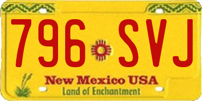 NM license plate 796SVJ