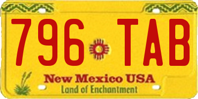NM license plate 796TAB
