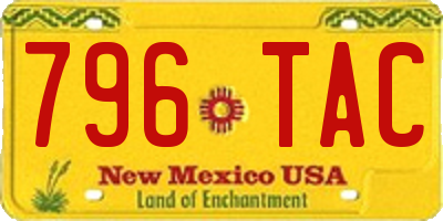 NM license plate 796TAC