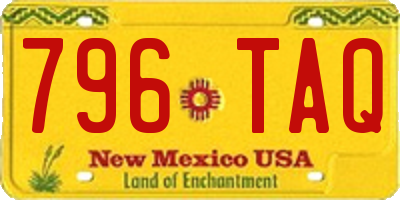 NM license plate 796TAQ